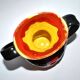 VALLAURIS ceramics Black and red enamelled vase with handle VINTAGE 1950-1960