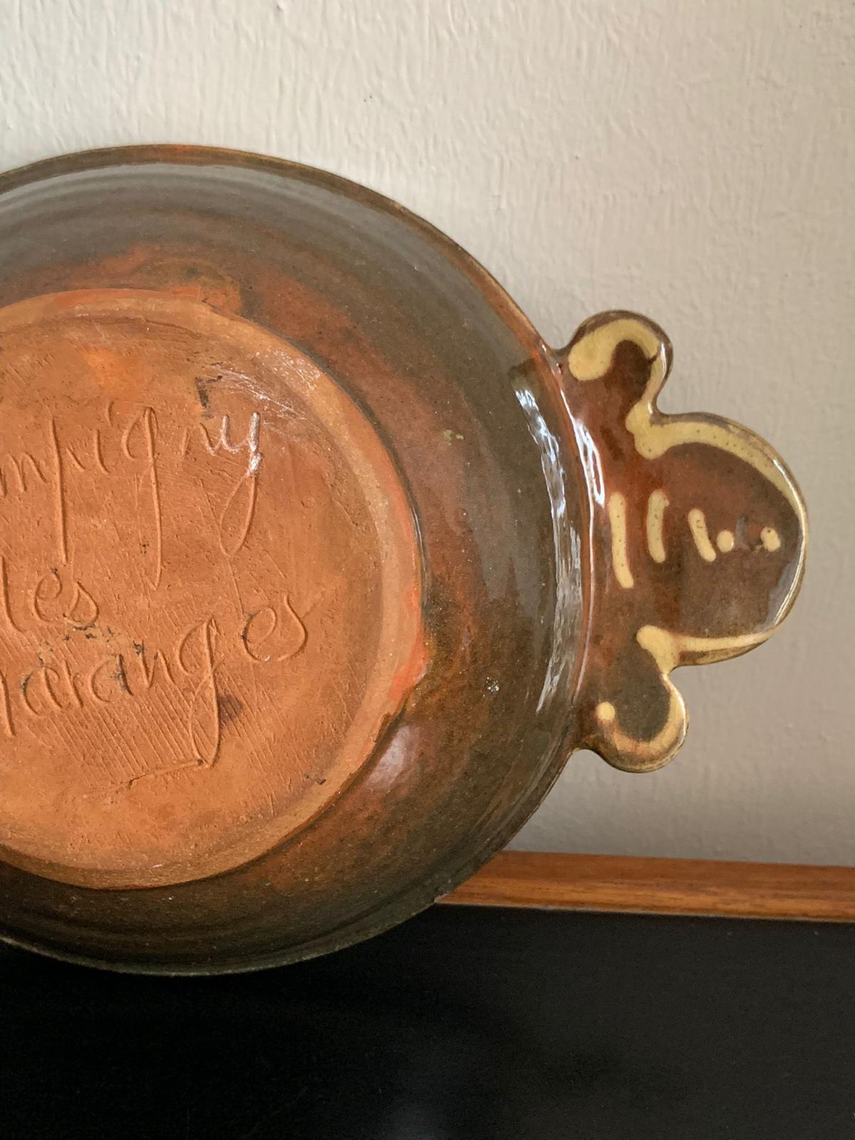 Sampigny les maranges (pottery) - glazed earth ear bowl unique model