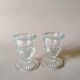 Paire de bougeoirs en verre forme Medicis