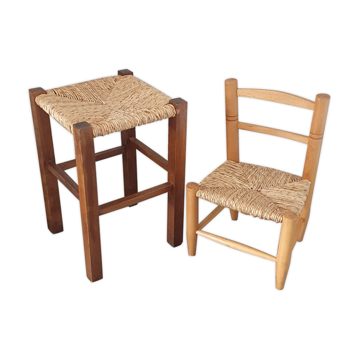 Stuffed stool and chair