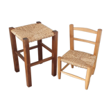 Stuffed stool and chair