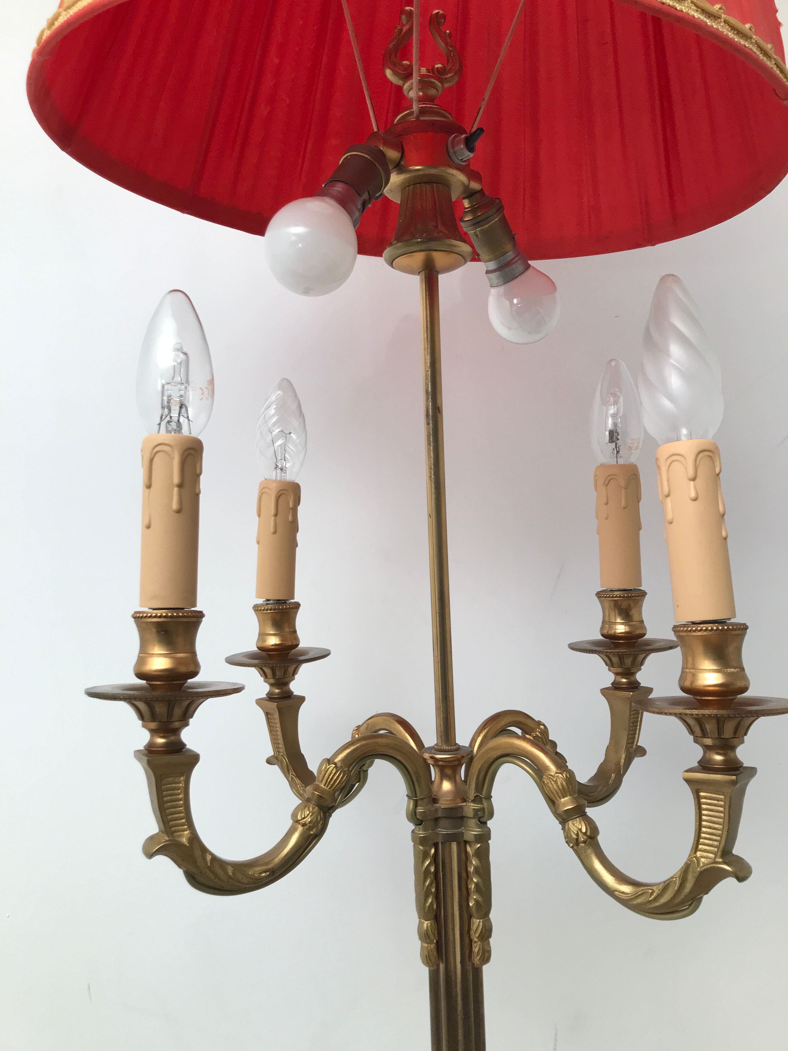 Vintage Louis XV style bronze tripod lamp