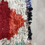 Multicolor carpet in boucherouite fabric 60x251ccm