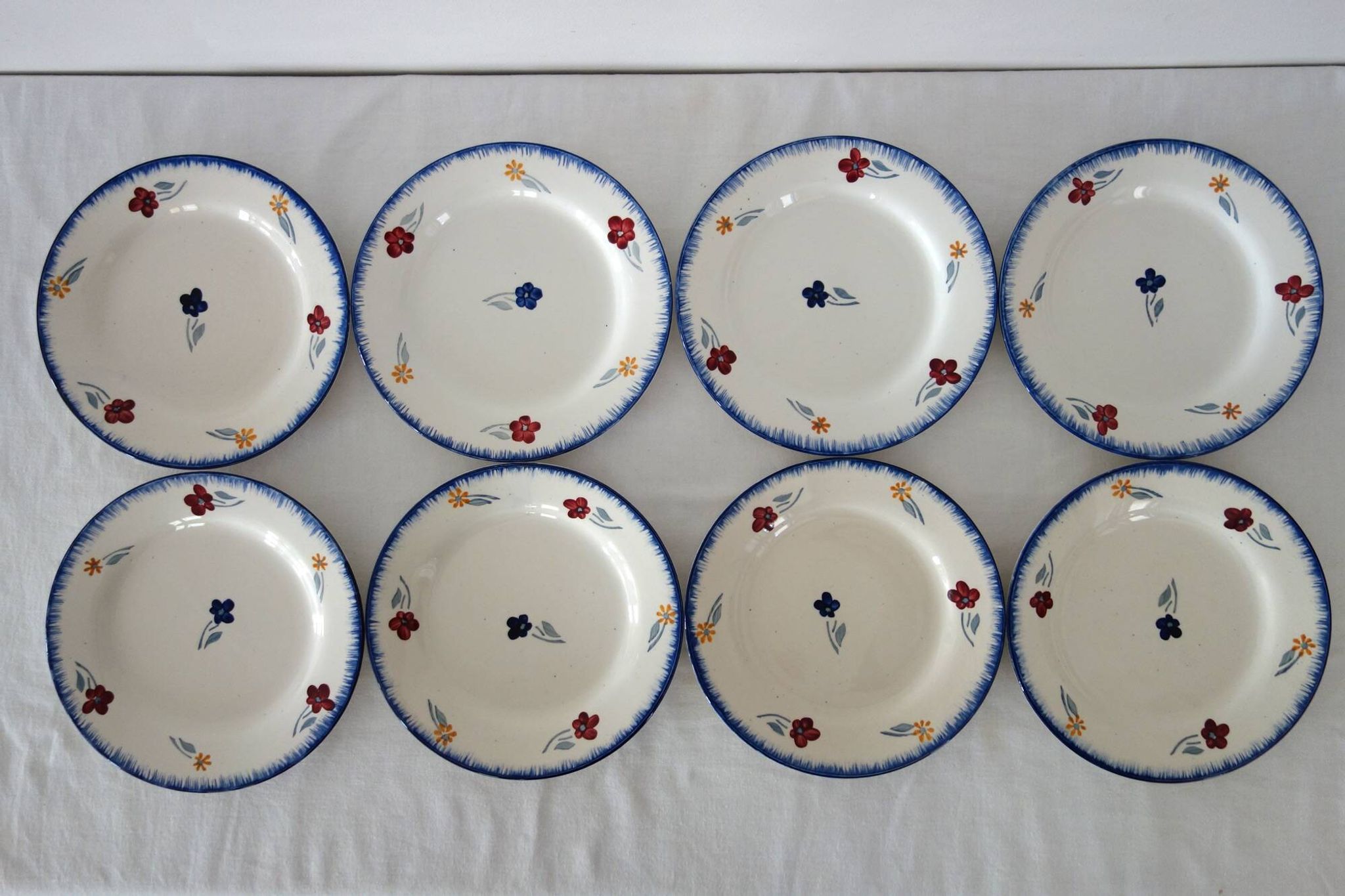 Set of 8 vintage dessert plates, Mary-Lou model, Digoin Sarreguemines
