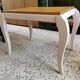 Table basse art déco relookée, pieds galbés