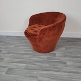 Fauteuil velours orange