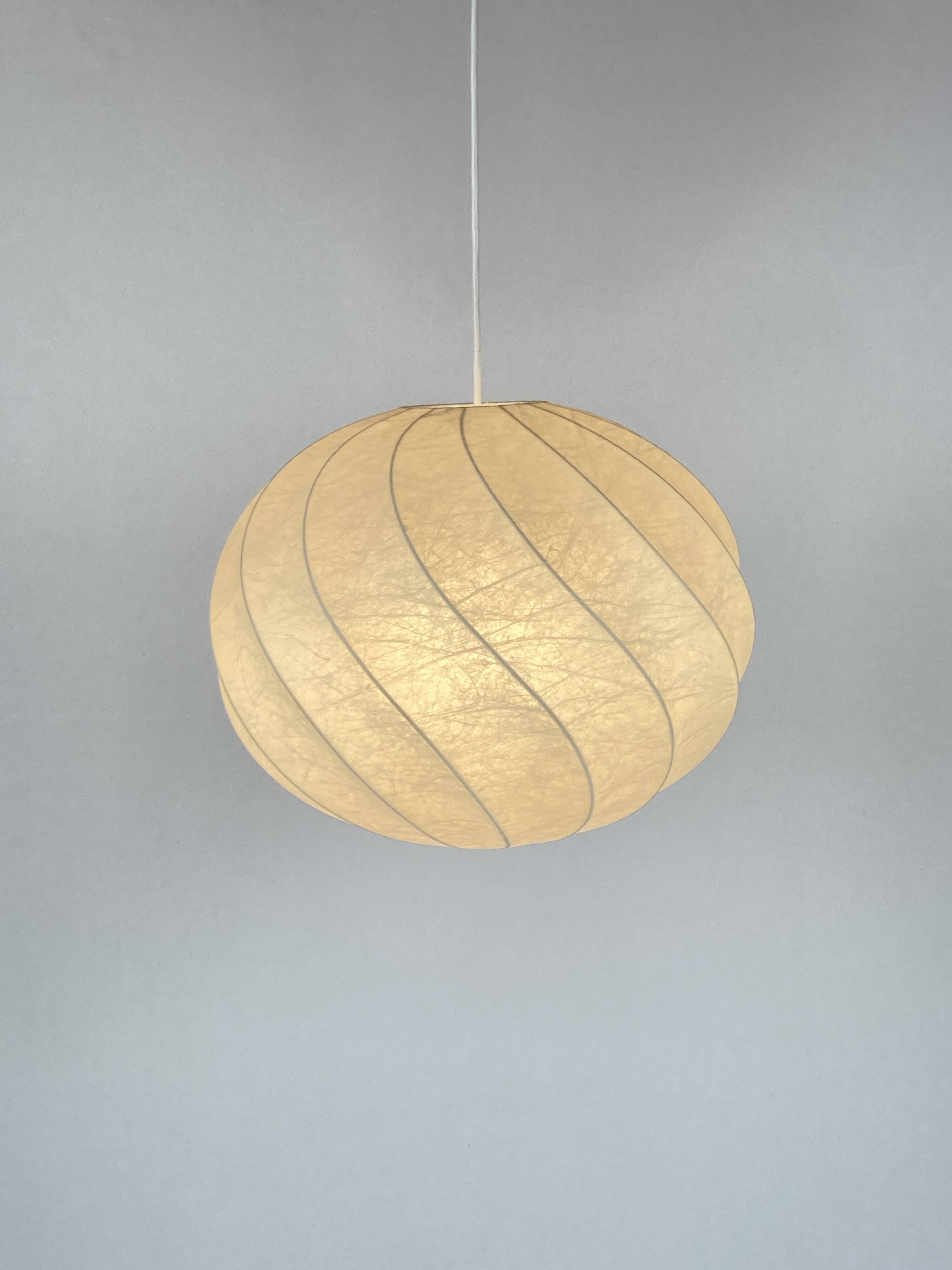 Midcentury cocoon swirl hanging pendant lamp, Germany 1960s