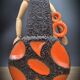 Vase orange lava black