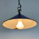 Industrial Blue Enamel Factory Pendant Lamp, 1950s