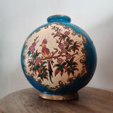 Ball vase in Longwy enamels