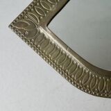 Moroccan mirror in chiseled metal, eye shape, 70s-80s