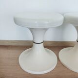 Set of 3 white tam tam stools