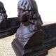 Paire de chenets de cheminée buste Louise de La Vallière XIX