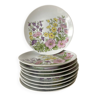 9 assiettes à dessert en porcelaine Bavaria