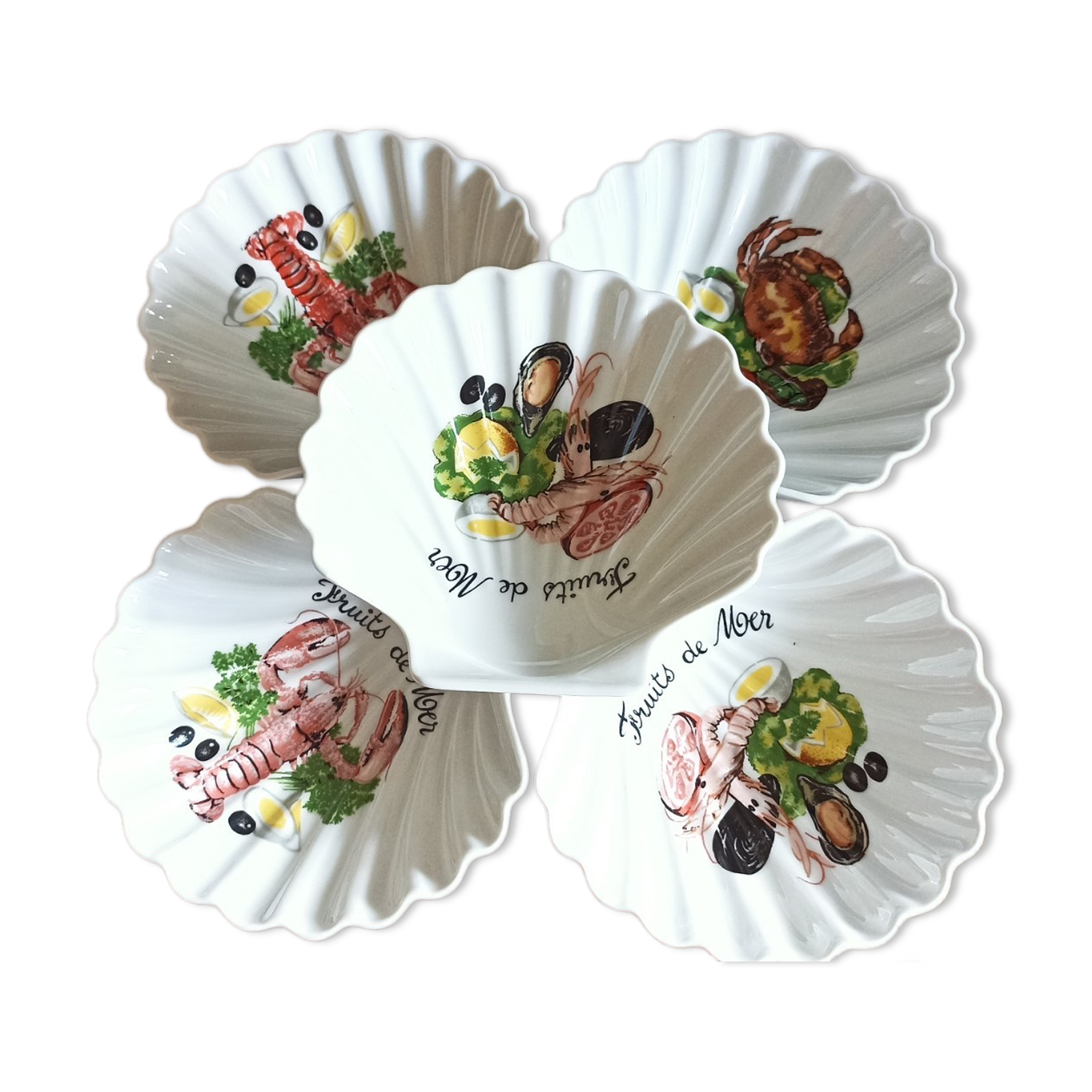 5 porcelain service cups by the Hirondelle