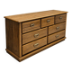 Oak wood dresser with 7 drawers by Florida Furniture Industries / 1980s /