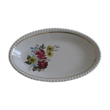 Plat à fleurs à liseré doré