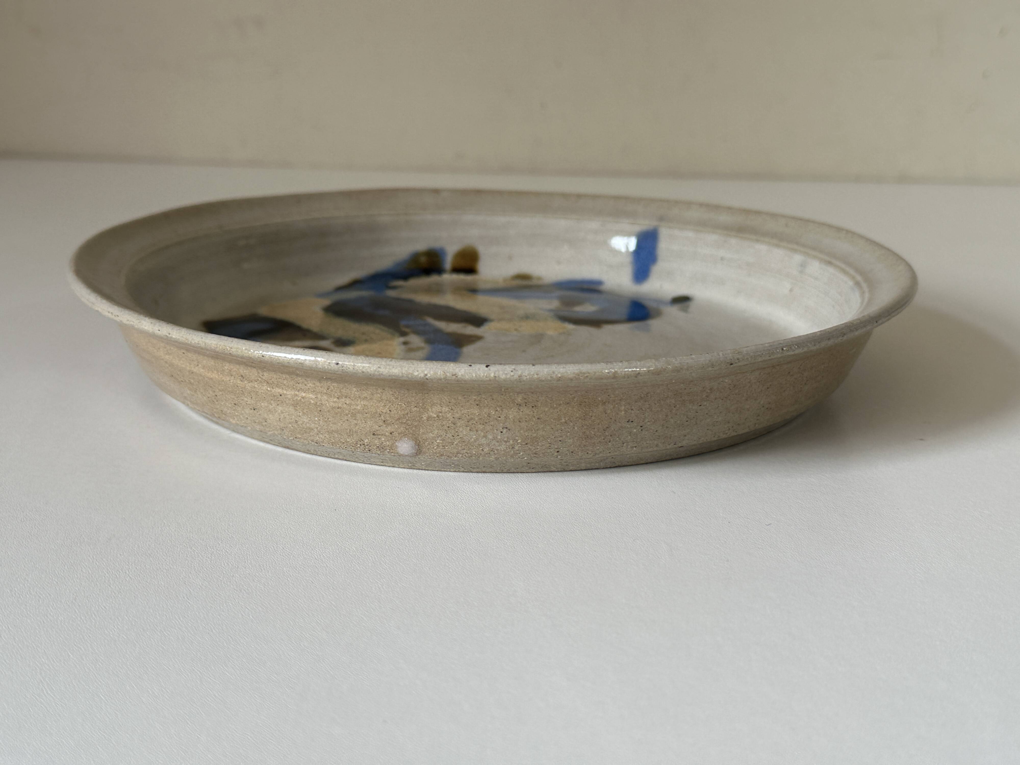 Ceramic plate signed vintage 70s