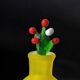 Yellow satin vase in Murano glass, Italy, 1980s