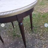 Table basse bouillotte plateau marbre ancienne style louis xvi