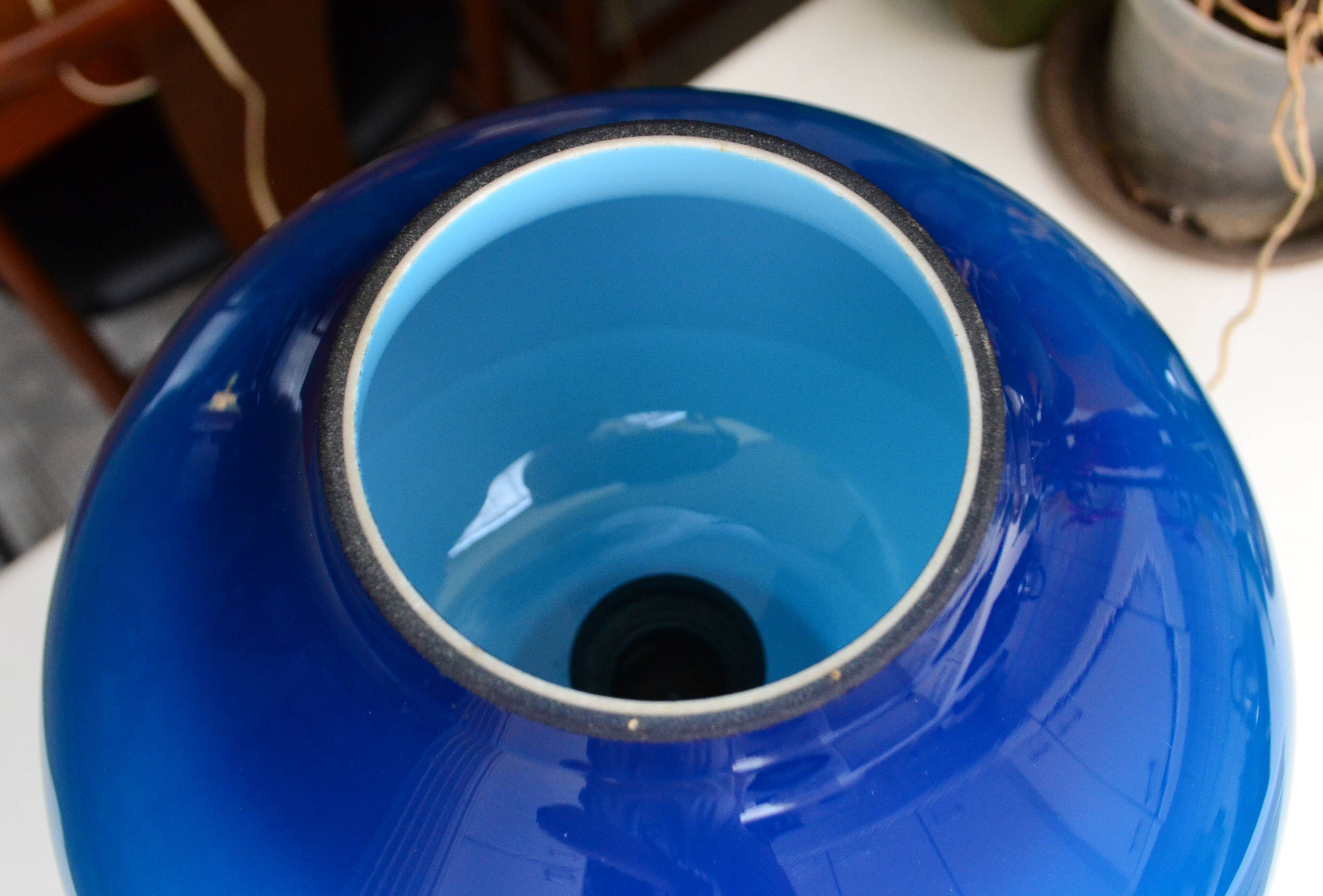 Scandinavian lamp Hans-Agne Jakobsson blue glass 60s