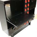 Vintage black Brutalist bar cabinet / sideboard