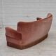 1970s, 3-seater Danish curved sofa, pink furniture velour.