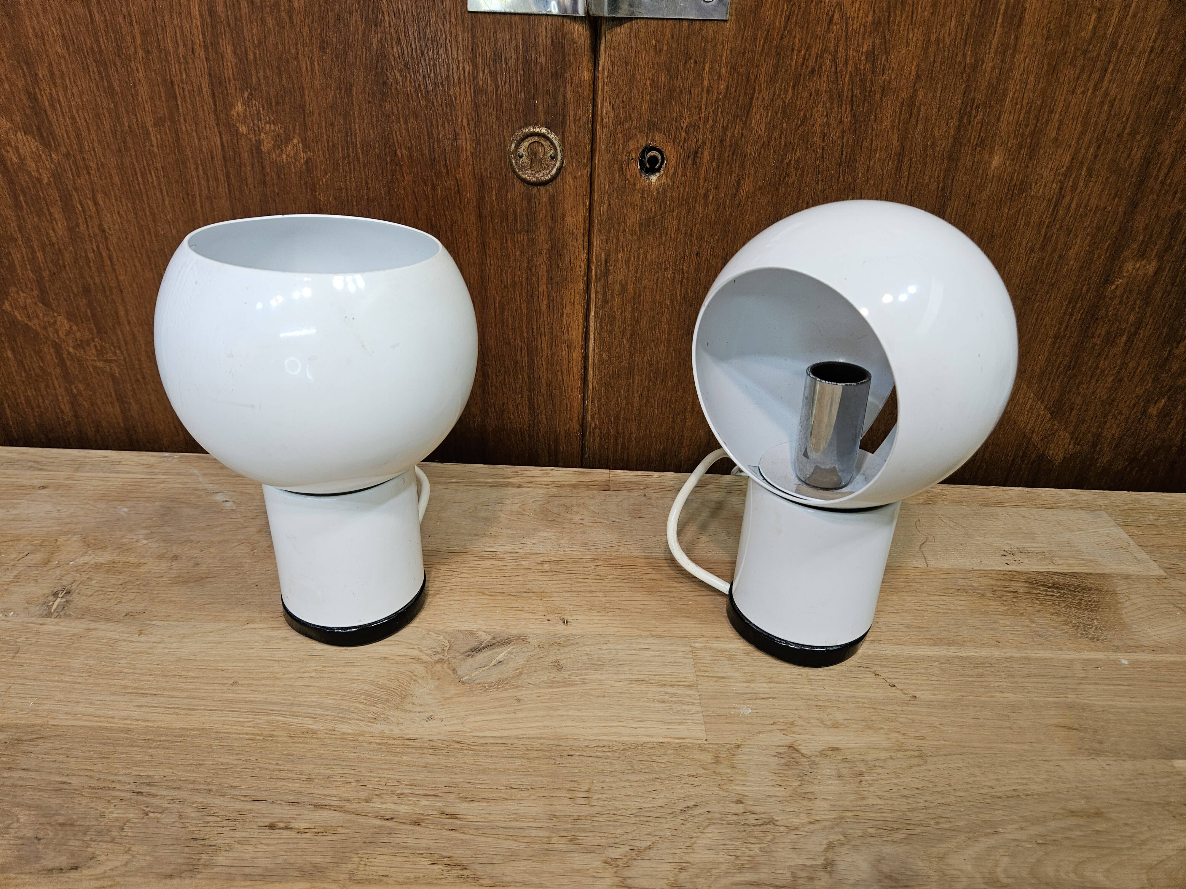 Pair of Italian design bedside lamps 1970 Valenti