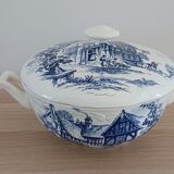 Tiled tureen Gien Wedgwood blue décor