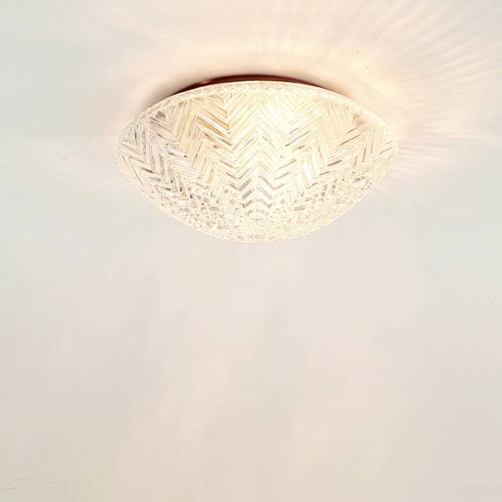 Geometric Transparent Glass Ceiling Light/Flush Mount From Limburg, Germany, 1970s