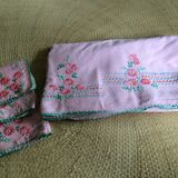 Embroidered tablecloth and 3 towels