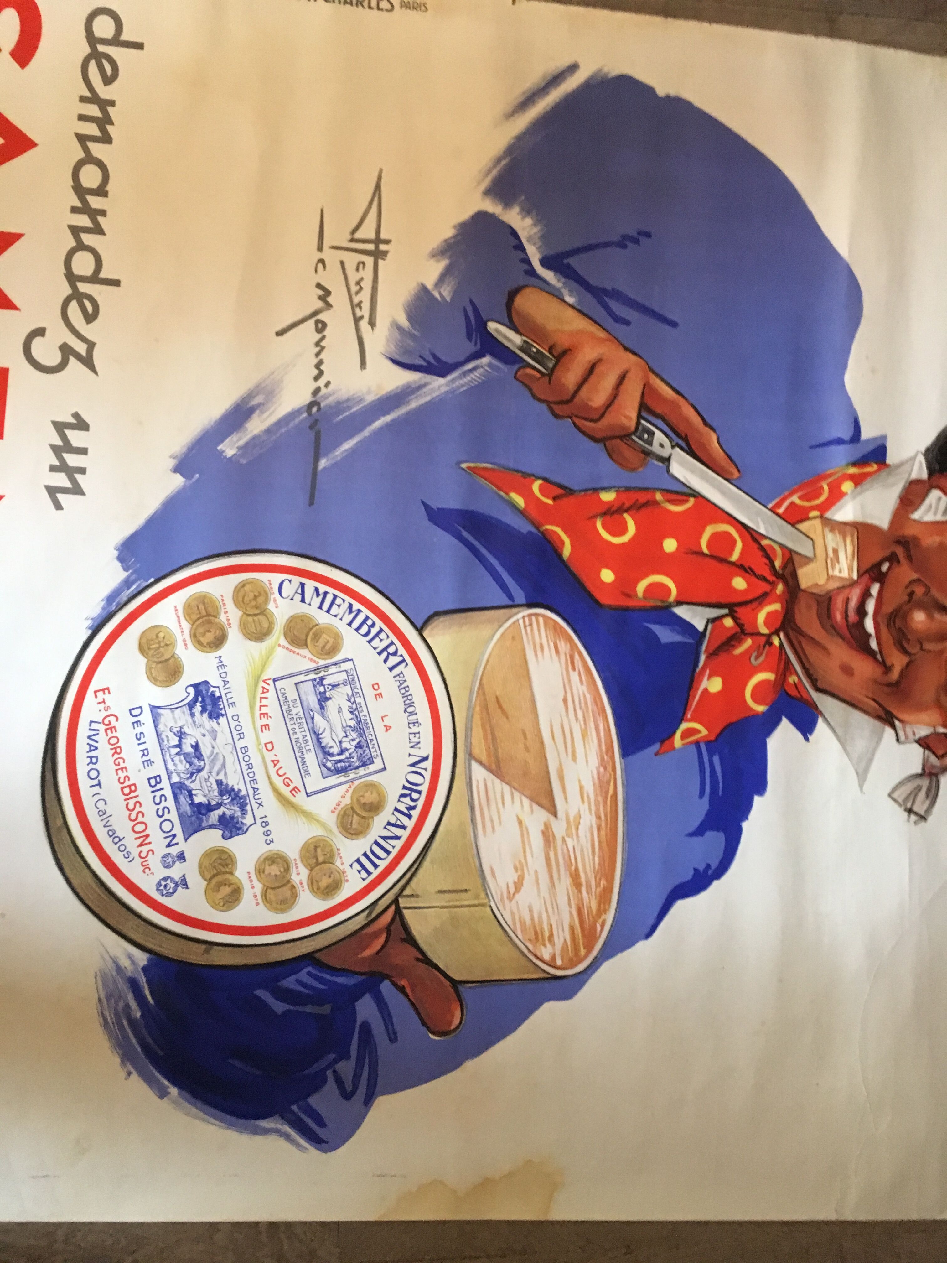 Old poster Camembert Georges Bisson 1937