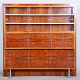 Restored art deco sideboard made in 1930s czechia. walnut