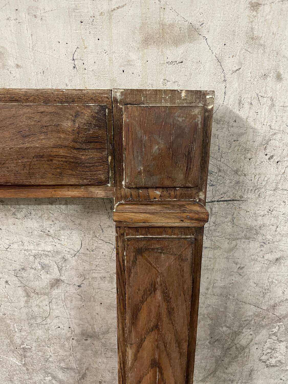 Old folk art fireplace mantle