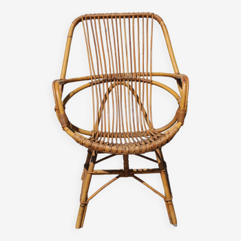 Fauteuil rotin adulte 1960