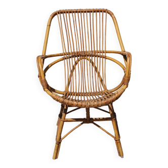 Fauteuil rotin adulte 1960