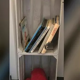 Lacquered gray wooden box furniture H60 x L39 x D31