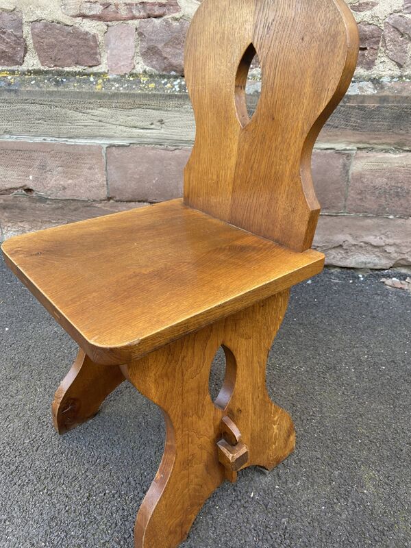 2 chaises Brutaliste scandinave École Pierre Chapo Mid Century Bois 1960