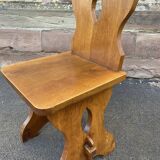 2 Scandinavian Brutalist chairs Pierre Chapo School Mid Century Wood 1960