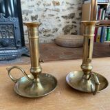 pair of copper candlesticks H20cm in perfect condition