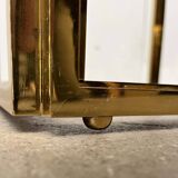 Cube side tables in brass and glass in the French Hollywood Regency style by Maison Charles, 1970s, set of 2.