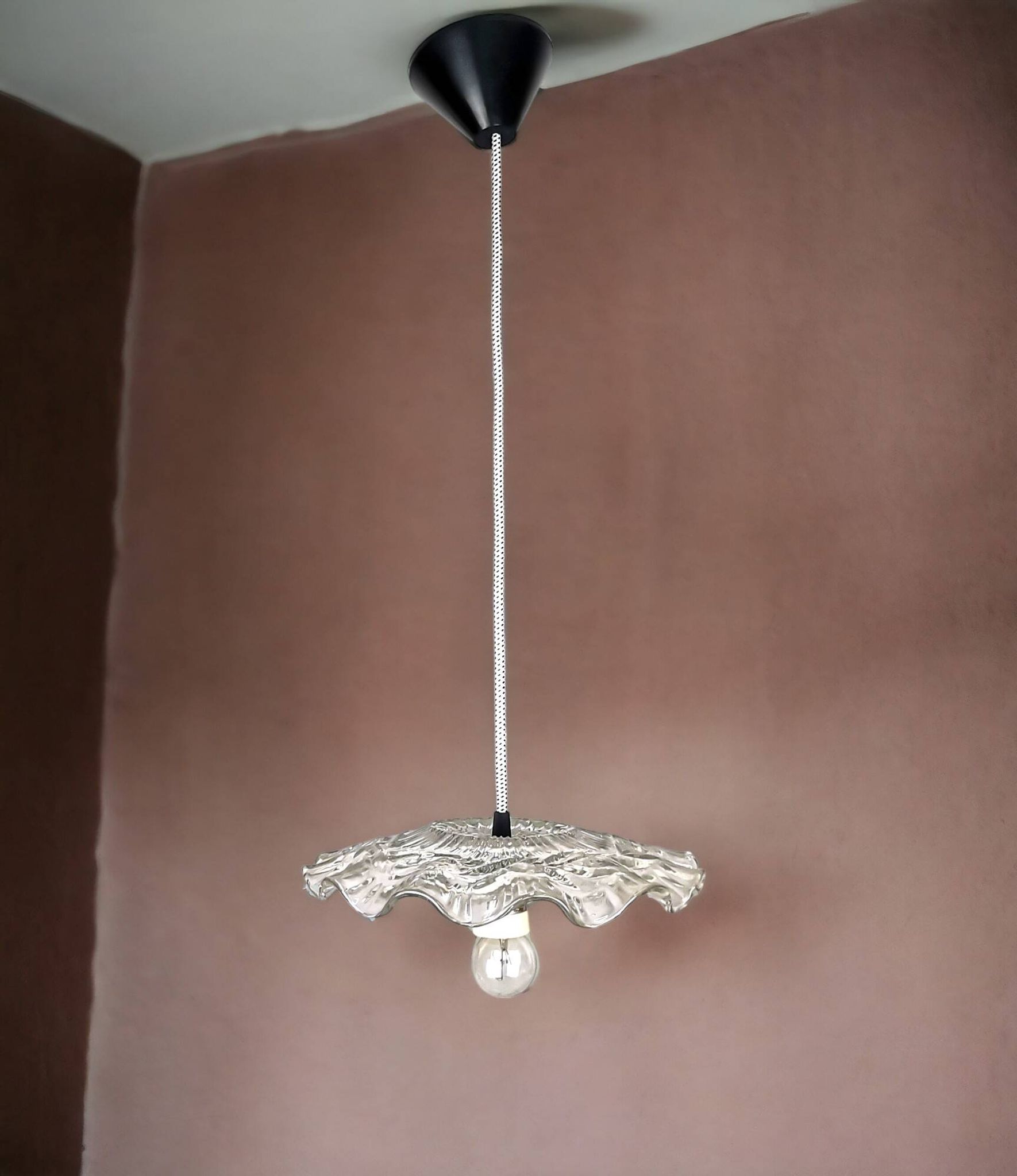 Lampe suspendue de cuisine en verre transparent Farmhouse