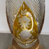 Vase en cristal ambre bohème  cristallerie Julia