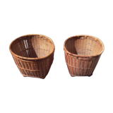 Lot of bamboo and rattan baskets