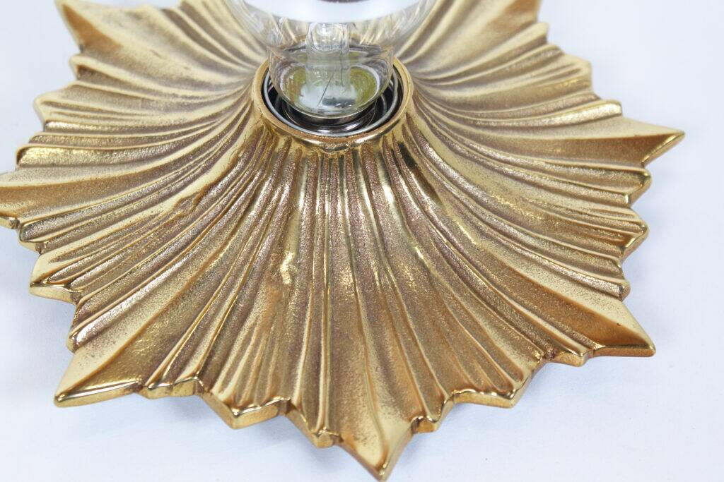 Rare set of 1950s bronze sunburst wall lamps – Germany 1950s