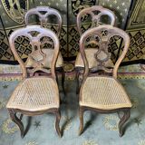 Suite of 4 Louis Philippe chairs in canning