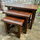 Set of 3 nesting coffee tables in oak.