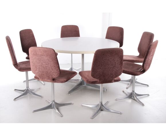 Set of 8 Chairs with table by Horst Bruning Chair Model Sedia for cor.