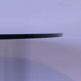 Round table in mirrored black glass, Italia1980s signed Calligaris