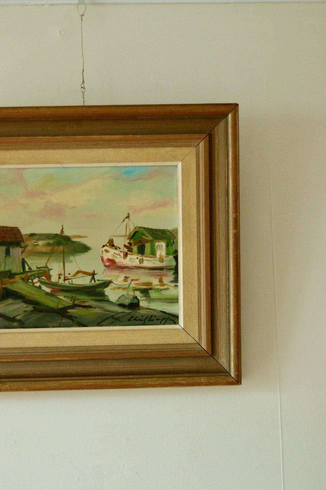 Boat in the harbour by Carl Christiansson